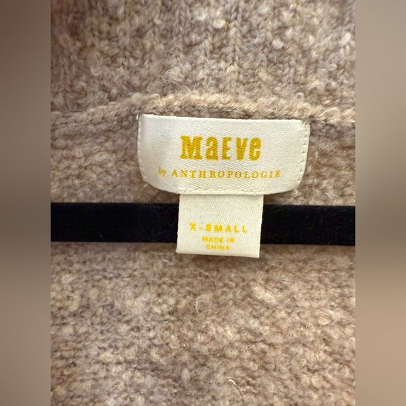 Anthropology Maeve Plush V-Neck Pullover Sweater- X-Small- Tan - Picture 7 of 9